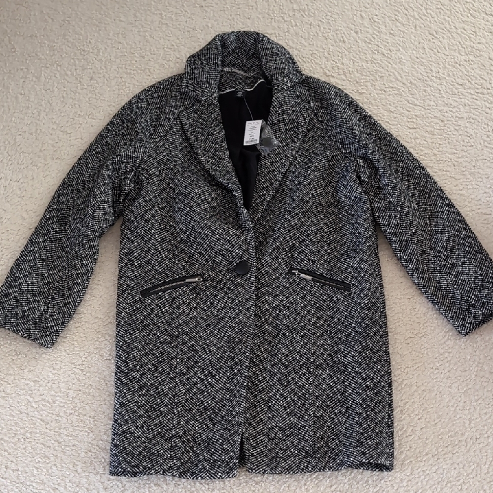 WHBM White House Black Market Black and White Coat